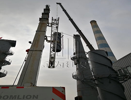 钢烟囱筒身吊装施工